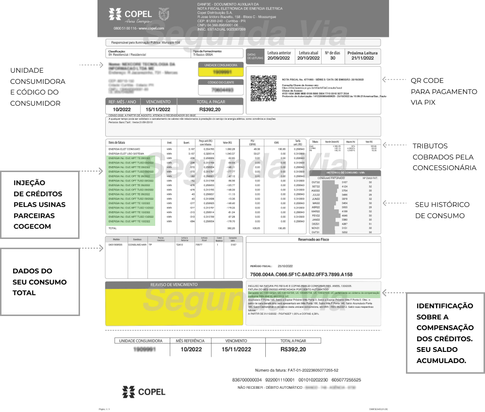 ENTENDA SUA NOVA FATURA COPEL - COGECOM - Cooperativa de Energia